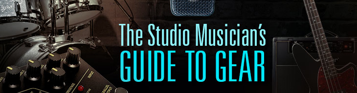 A selection of guitar, bass, drum, keys, MIDI and studio gear like mics, monitors, DAWs and more!