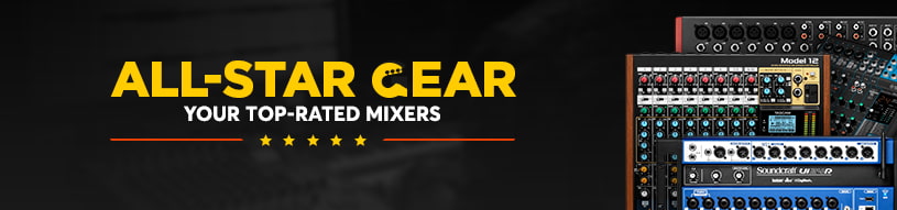 All-Star Mixers from Allen & Heath, TASCAM, Yamaha, Alesis, and more