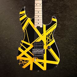 EVH Striped Series Electric Guitar, Black and Yellow