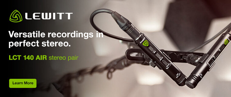 Lewitt - LCT 140 AIR. Versatile recordings in perfect stereo. Learn more