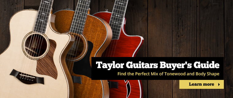 Taylor Guitars Buyer's Guide: Find the perfect mix of tonewood and body shape. Learn More