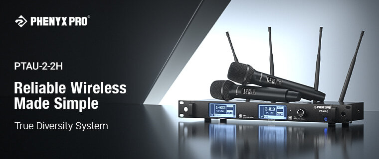 Phenyx Pro PTAU-2-2H True Diversity System. Reliable Wireless Made Simple.