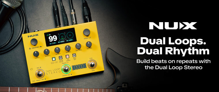 NUX NML3DLS Dual Loop Stereo Pedal. Dual loops, dual rhythm. Build beats on repeats with the Dual Loop Stereo