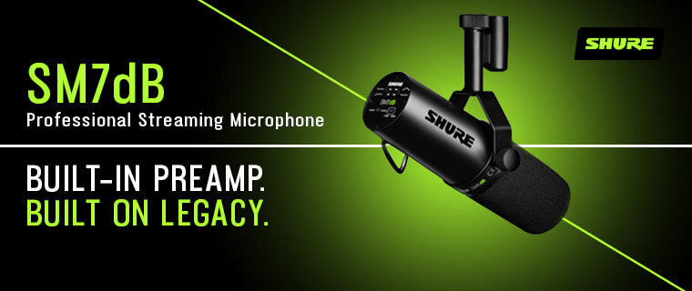 Shure - SM7dB Professional Streaming Microphone. Built-in preamp, built on legacy.