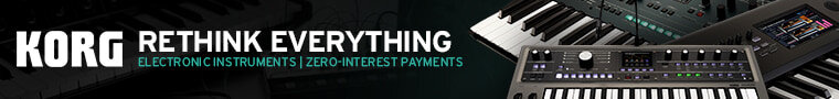 Korg: rethink everything.  Electronic instruments, zero-interest payment plans