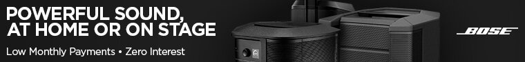 Powerful sound at home or on stage: low monthly payments, zero interest.  Bose