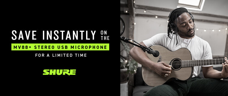 Save instantly on the Shure MV88 USB microphone for a limited time